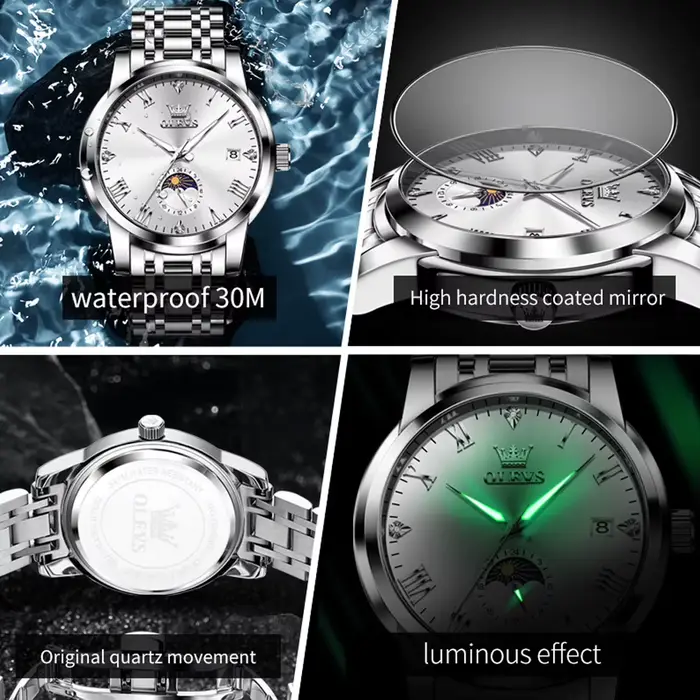 OLEVS 3656 Montre-bracelet de luxe pour homme