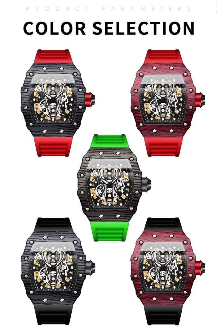 Montres mécaniques squelette BINBOND pour hommes