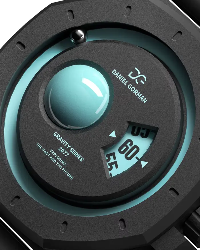Montre à quartz pour homme Daniel Gorman Gravity Series - Cadran bleu glace Uranus