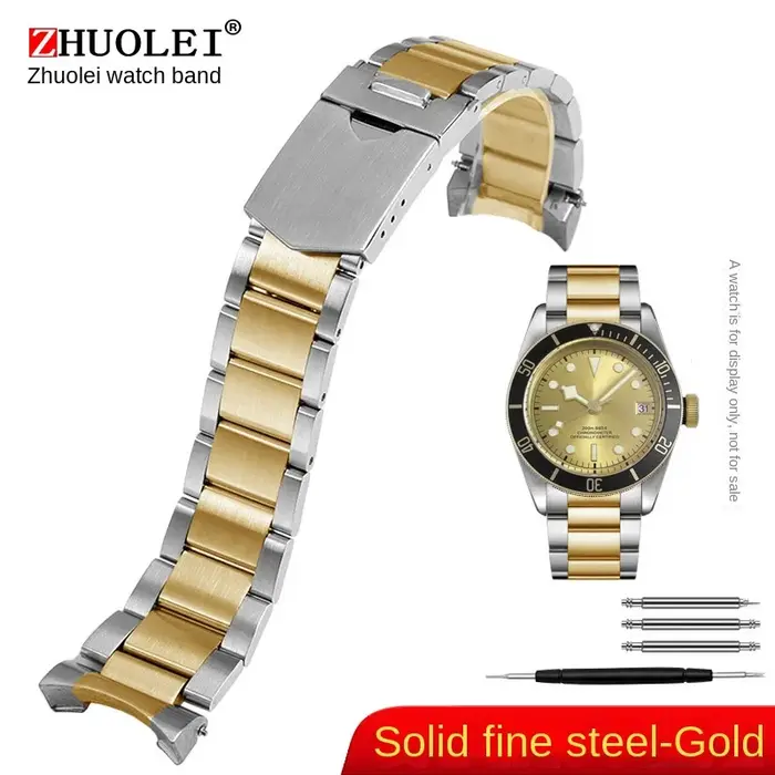 Bracelet de montre solide incurvé 22mm pour Tudor Black Bay 79230 79730 Heritage Chrono