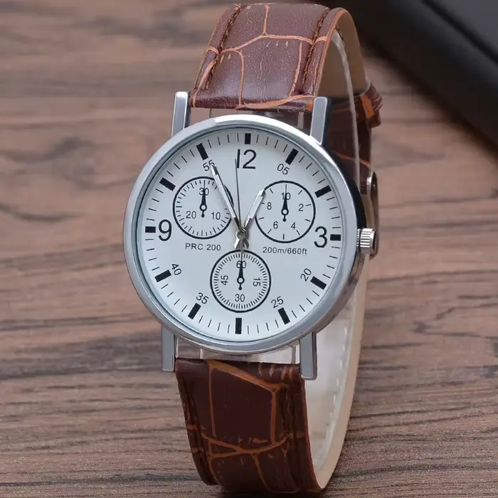 Montre à Quartz pour hommes, cadran bleu, verre minéral, bracelet en acier inoxydable, robe élégante