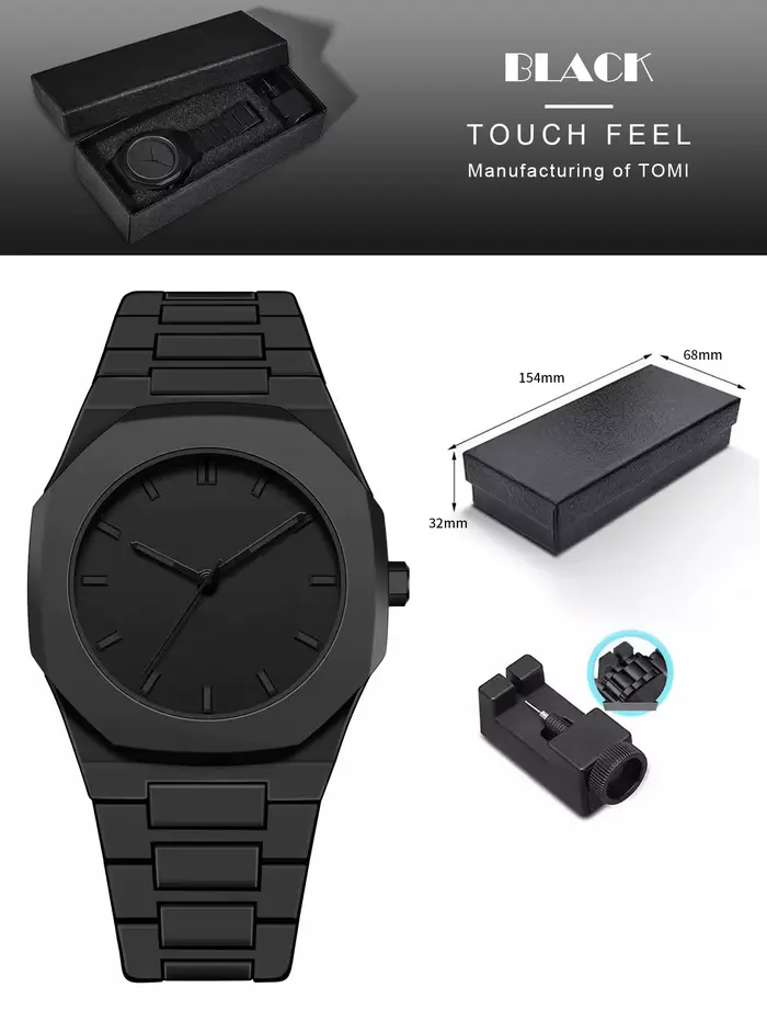 Montre à quartz pour homme TOMI, style simple, classique, pour tous les jours