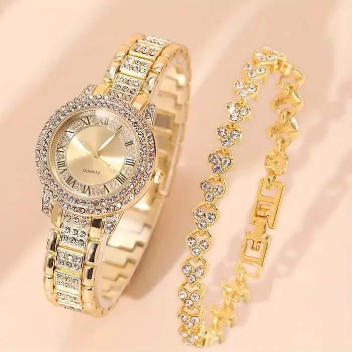 Montres à Quartz en alliage de ton doré pour femmes