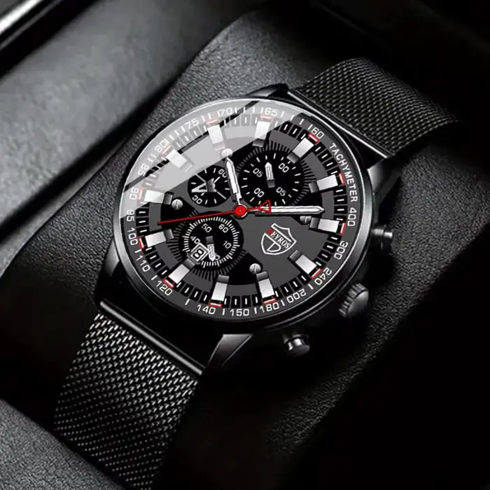 DEYROS luxe hommes d'affaires montre-bracelet à Quartz calendrier mode