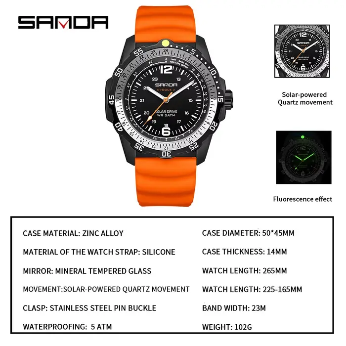 Sanda – montre créative à énergie solaire pour hommes