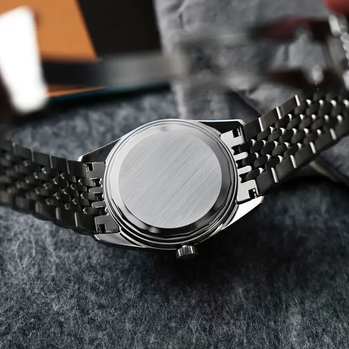 Montre homme Watchdives WD1954 avec cadran en pierre d'oeil de tigre édition limitée résistante à l'eau pour homme quartz acier inoxydable occasionnels plongeurs et explorateurs