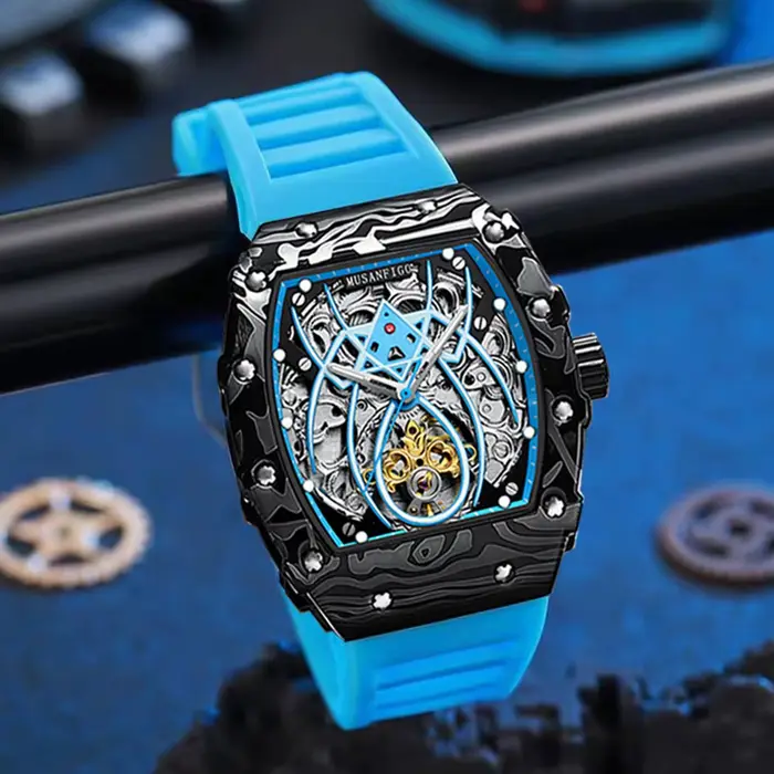 TING ANFIGO-Montre Mécanique Creuse existent, Lumineuse, Étanche, en Forme de ACIA, Tendance, pour H