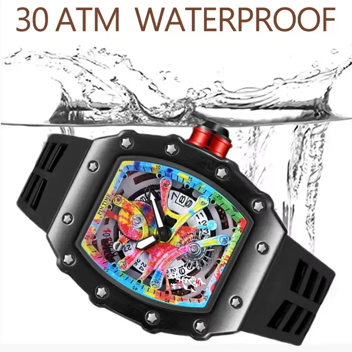 Montre de luxe pour hommes Tonneau mode