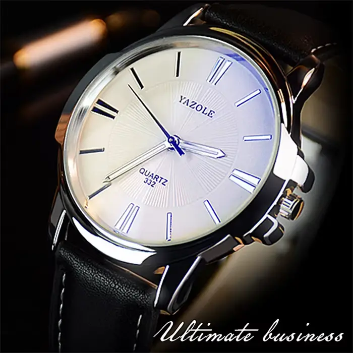 Nouveau YAZOLE hommes montres haut de gamme de luxe montre en verre bleu