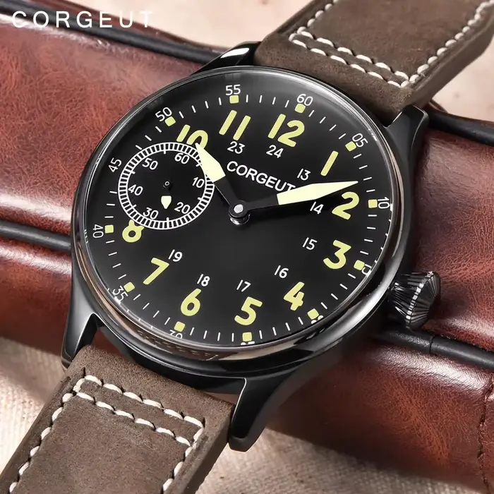 Montre Corgeut mécanique manuelle lumineuse résistante à l'eau pour hommes occasions spéciales sportives et formelles