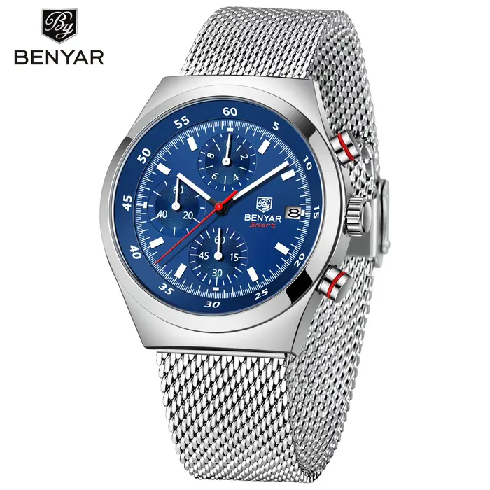 BENYAR 5200 montres à Quartz élégantes pour homme multifonction calendrier lumineux chronographe mon