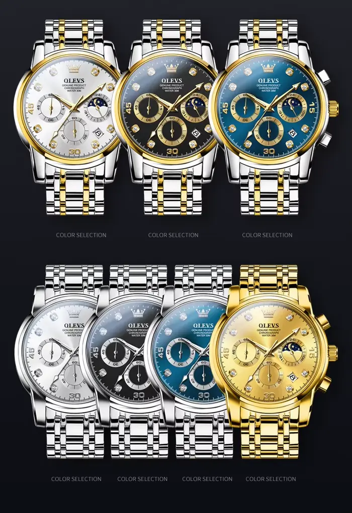 OLEVS 2889 Montre-bracelet de luxe originale pour homme