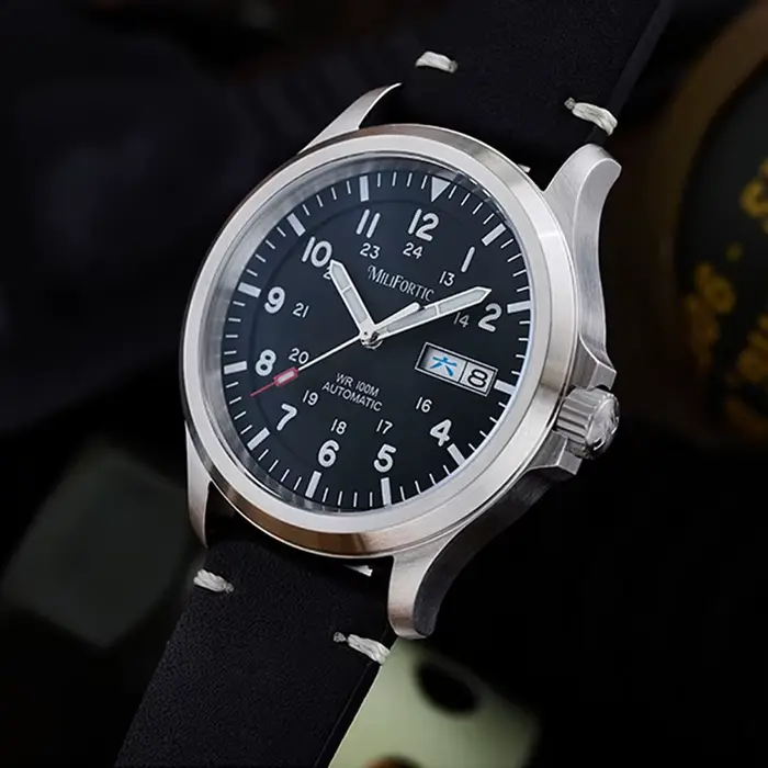 Montre de terrain militaire Milifortic 39mm M097 NH36 mouvement mécanique automatique calendrier saphir hommage montres étanches pour hommes
