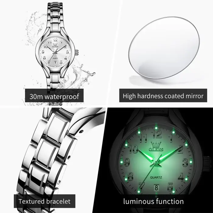 OLEVS 3650 Montre-bracelet à quartz de luxe pour femme