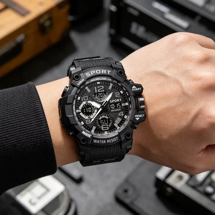 Montre à grand cadran pour hommes à la mode