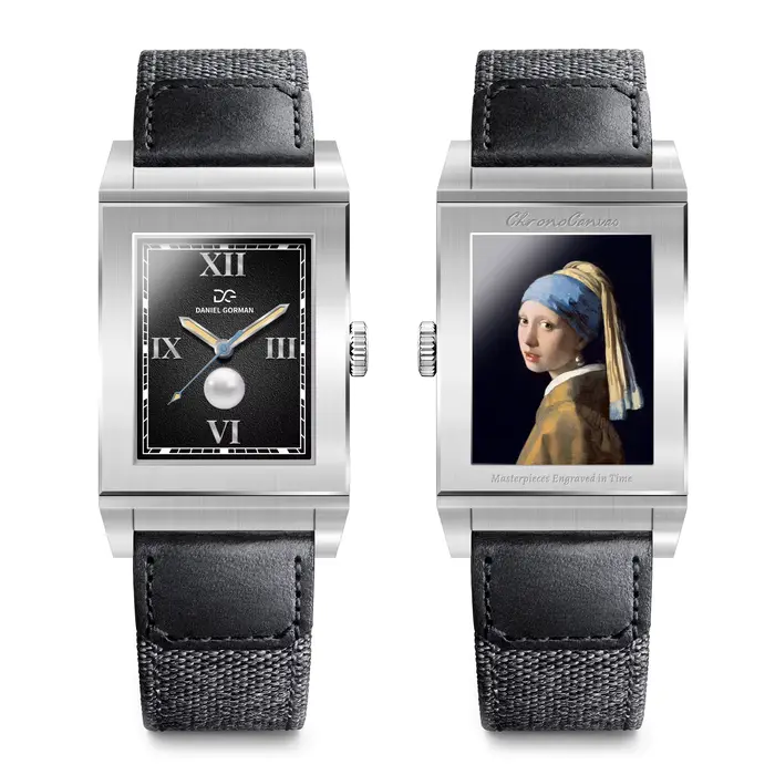 Montre Daniel Gorman Reverso Édition Limitée Montre à Clapet Style Vintage Carrée Bracelet en Cuir Véritable Pour Femme Occasions Spéciales