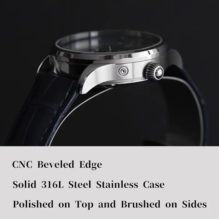 Sugess montre pour hommes édition limitée phase de lune boîtier en acier inoxydable 316L Tianjin ST2528 mouvement de luxe pierres précieuses étoiles cadran cadeau V3