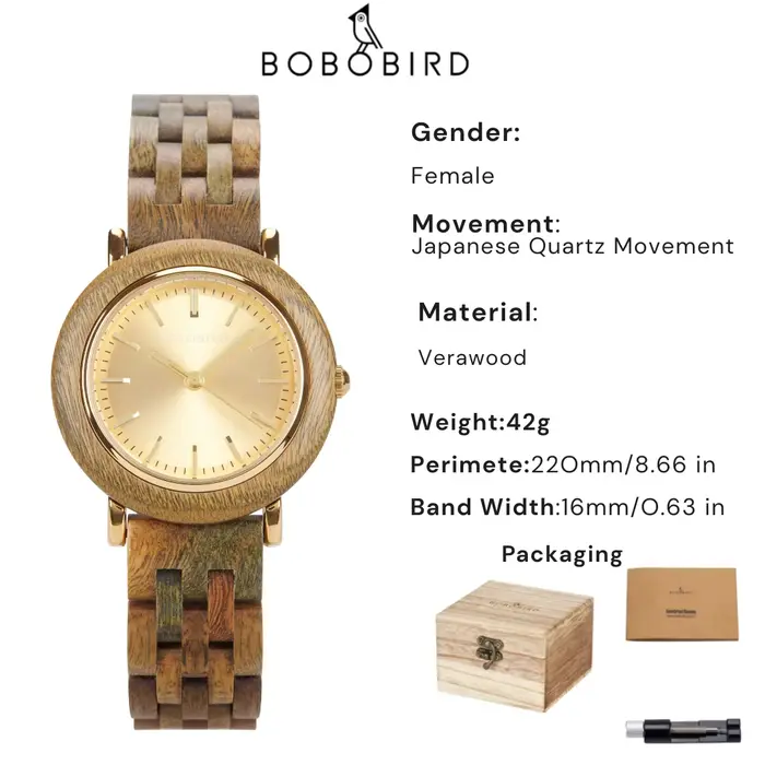 BOBOBIRD montres pour femmes 2025 nouvelles dames montres à Quartz en bois femme élégante montre-bra