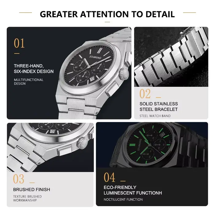 Montre à quartz de luxe STARKING pour hommes