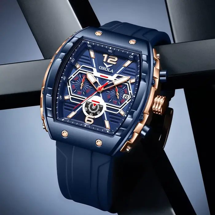 ONOLA luxe hommes montre à Quartz mode Silicone lumineux étanche