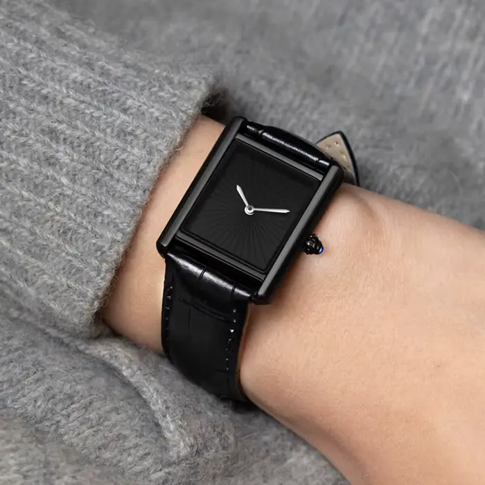 Nouvelle montre carrée classique pour hommes femmes conception Simple à deux mains bracelet en cuir de mode montres à Quartz étanches livraison directe