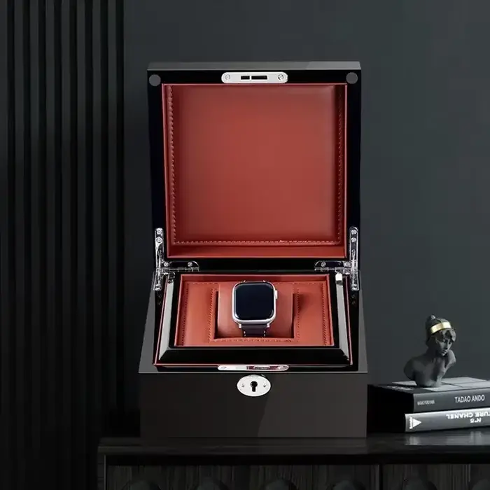 Boîte de montre luxueuse à rabat avec Logo personnalisé