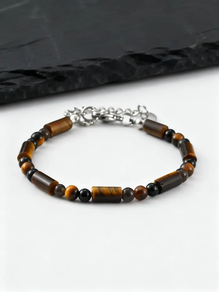 Bracelets bohèmes en perles œil de tigre pour hommes