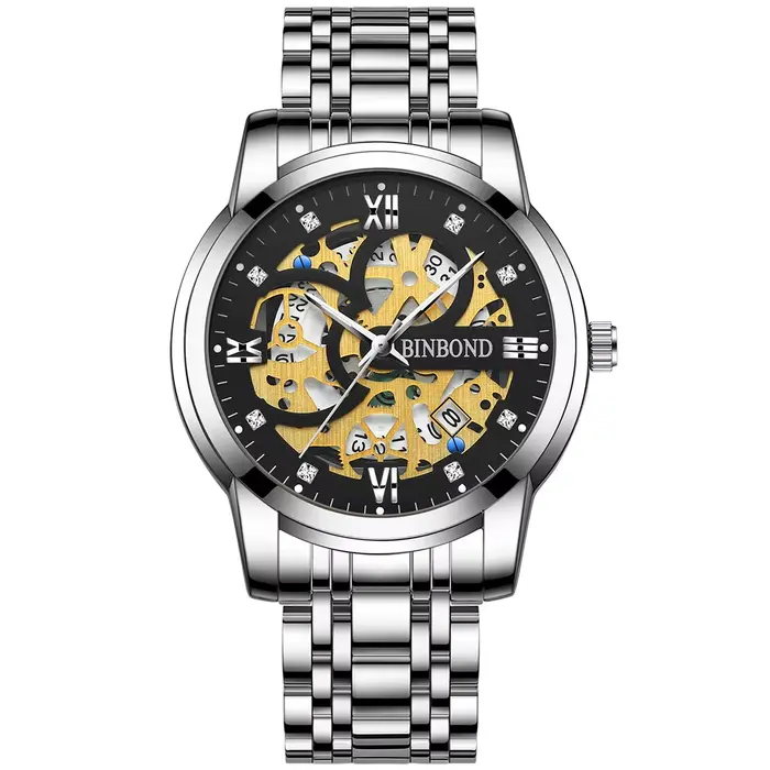 Montres à quartz précises et ajourées de la marque BINBOND pour hommes, luxe, lumineuses, étanches,