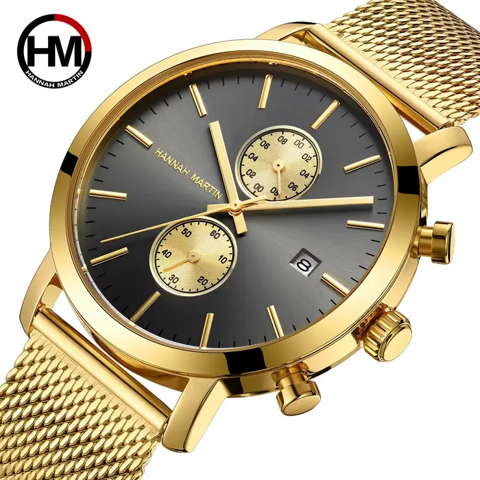 Montre pour hommes en acier inoxydable avec cadran multifonctionnel