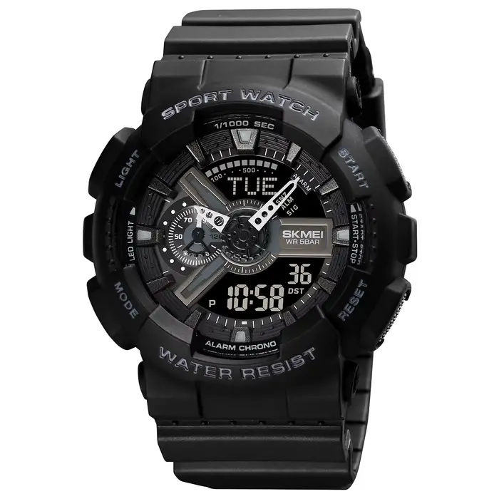 SKMEI Temps Du Monde LED Lumière Numérique Électronique Montres Pour Hommes Femmes Sport Quartz Mont