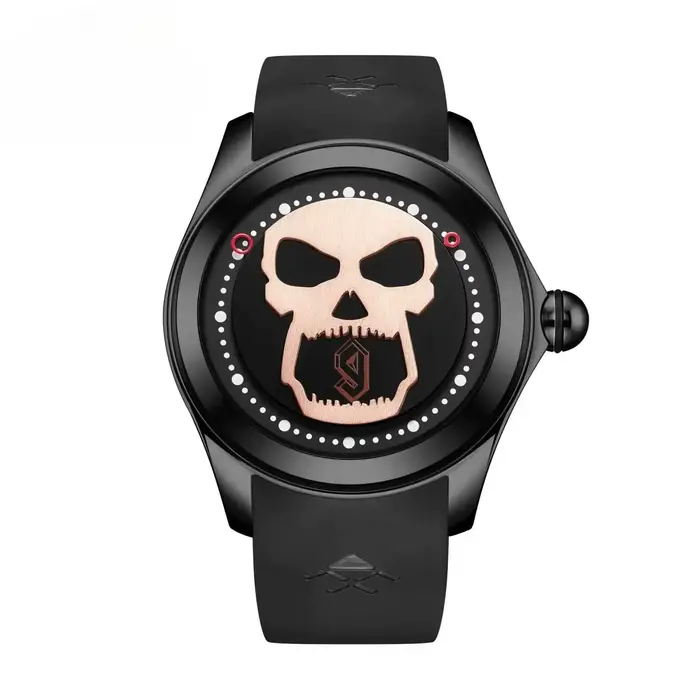 Montre mécanique automatique pour homme Skull Bubble, design lumineux et étanche, grand cadran perso