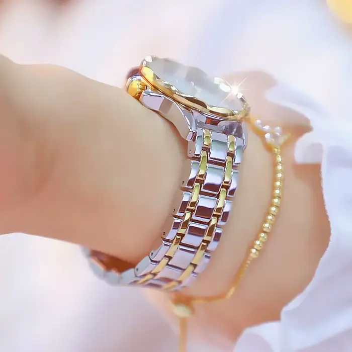 Diamant femmes montre de luxe marque 2025 strass élégant dames montres or Rose horloge