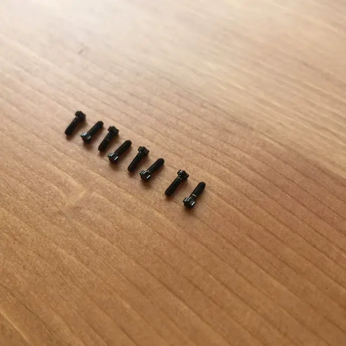 Vis à 5 dents pour boîtier de montre, noir/argent/or rose, 8 pièces/ensemble, pour ichar mile, 011/0