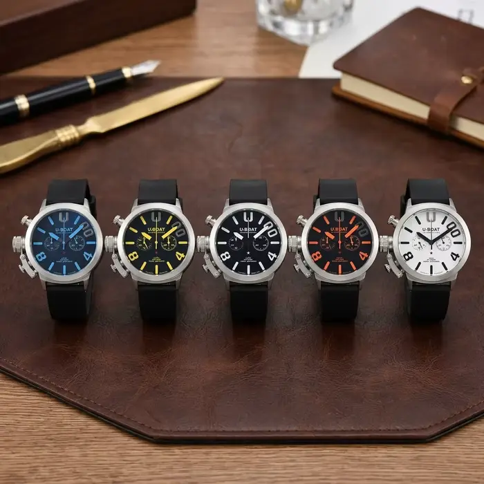 Montre chronographe à quartz U-BOAT Italo Fontana pour homme | Bracelet en silicone de 44 mm