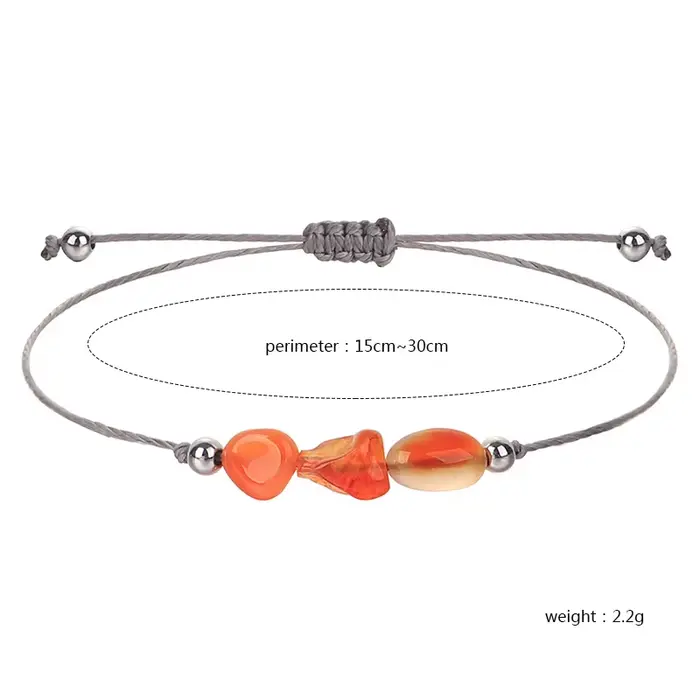 Bracelet en pierre naturelle Citrotroën ajustable pour homme et femme bijou tressé à la main cadeau pour occasions spéciales anniversaire engagement anniversaire mariage