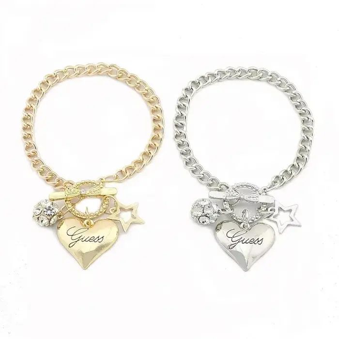Bracelets à breloques coeur d'amour pour femme