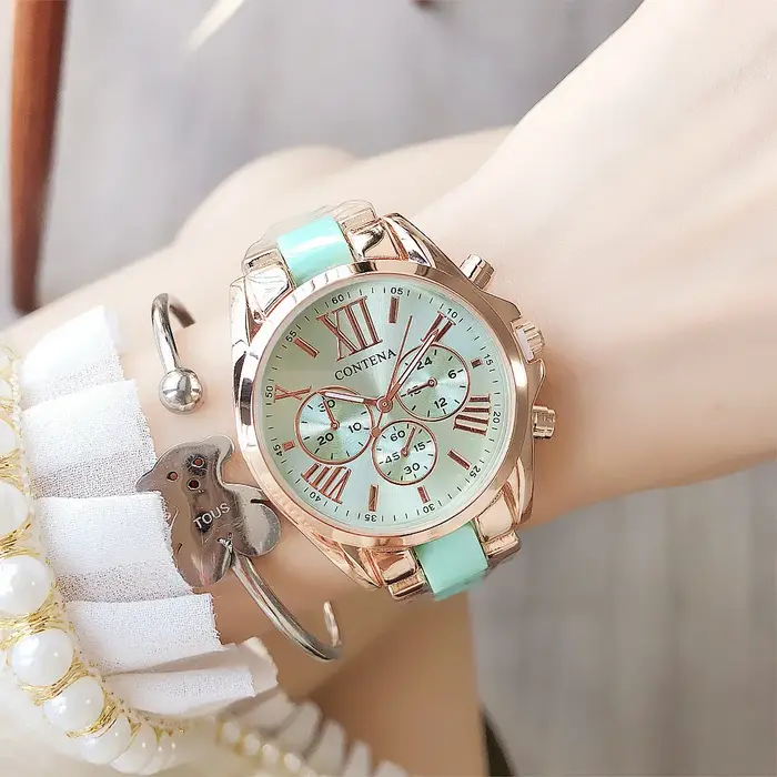 Montres-bracelets simples en acier inoxydable pour femmes