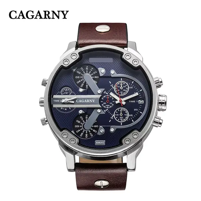 Montre classique hommes Top marque de luxe bracelet en acier doré grand cadran montres à Quartz homm