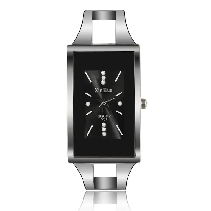 Femmes Bracelet montre exquise Quartz montre-Bracelet cristal mode argent élégant horloge en acier inoxydable Mujer