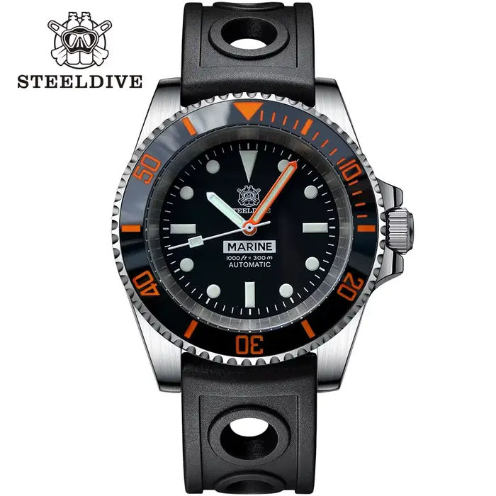 STEELDIVE-Montre Mécanique Watermesurost NH35 pour Homme, Modèle SD1954C, Étanche à 30Bar, Rétro