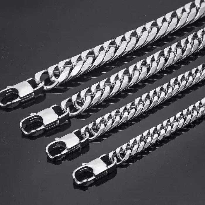 Bracelet à maillons cubains en acier inoxydable 316L