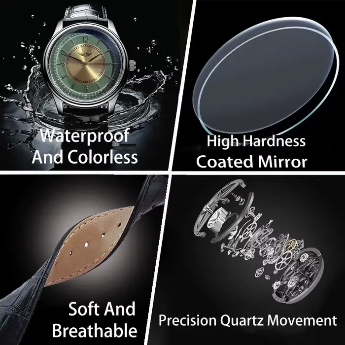 Montre-bracelet de luxe pour homme avec mouvement quartz résistant à l'eau et design anti-magnétique pour affaires et soirées spéciales