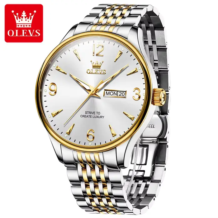 OLEVS 2928 montres pour hommes originales mode Simple Auto Date cadran numérique élégant homme montre-bracelet marque