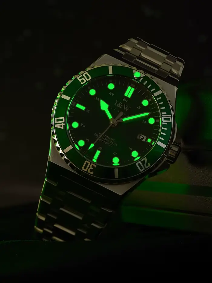 IW marque de luxe automatique mécanique sport montre de plongée rouge bleu lunette acier saphir