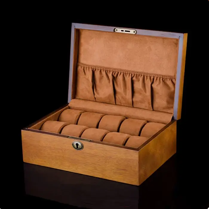 Boîte de rangement de montre en bois massif pour hommes