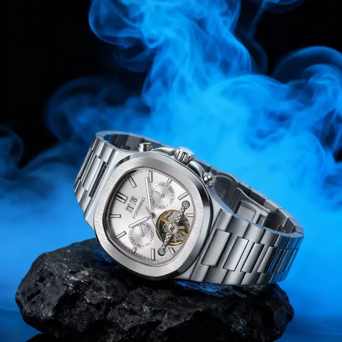 Montre mécanique automatique squelette carrée Forsining pour homme