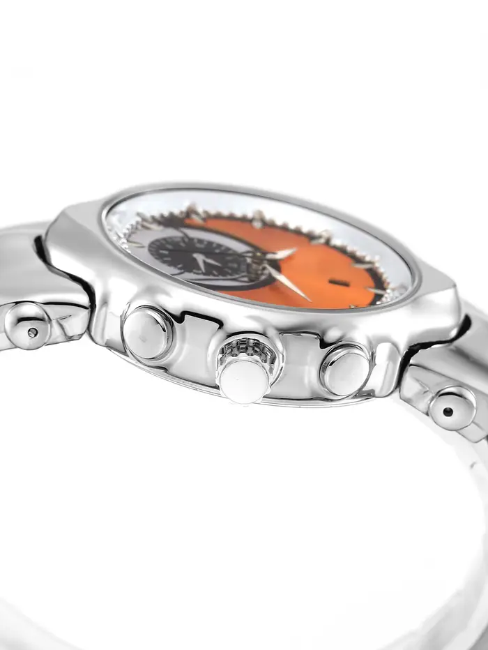 Montre pour homme à cadran bicolore avec bracelet unique en acier inoxydable rétro et haut de gamme