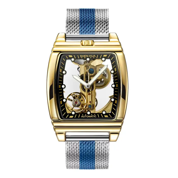 Montre mécanique automatique transparente pour homme