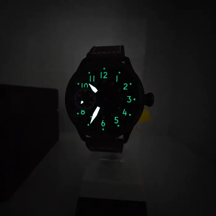 CORGEUT 44mm hommes en cuir lumineux mécanique remontage manuel montre 17 bijoux ST3600 mouvement Sport montre-bracelet reloj hombre