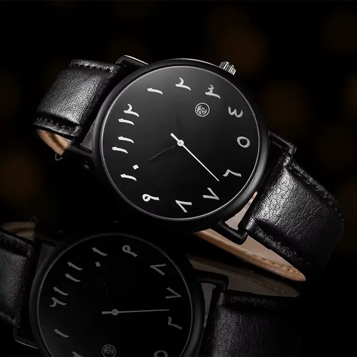 Montre-bracelet en cuir de luxe pour hommes
